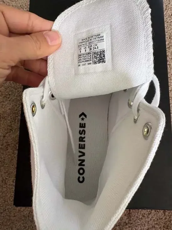 Converse Chuck Taylor All Star Lift Hi Platform White Gold Studded (A06787C) - Picture 4 of 4